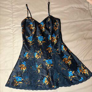 Vintage Y2K 1990s Victoria’s Secret Dark Blue/Green Sexy Nightgown Slip Dress